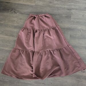 Elegant Brown Tiered Maxi Skirt